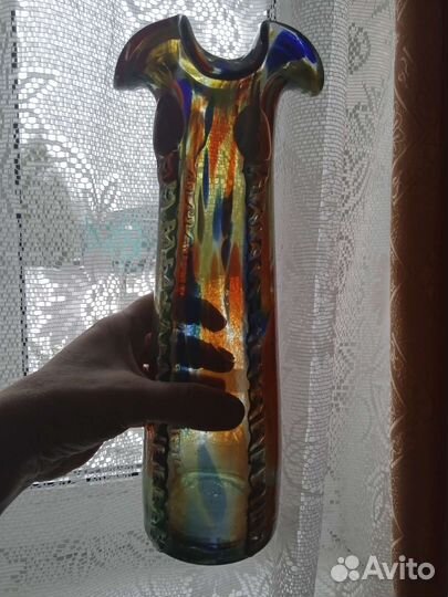 Ваза цветное стекло СССР
