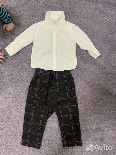 Рубашка белая + брюки для мальчика рр74