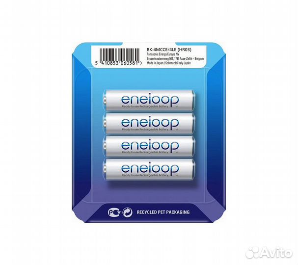 Аккумулятор Panasonic Eneloop AAA 750 4BP (BK-4mcc