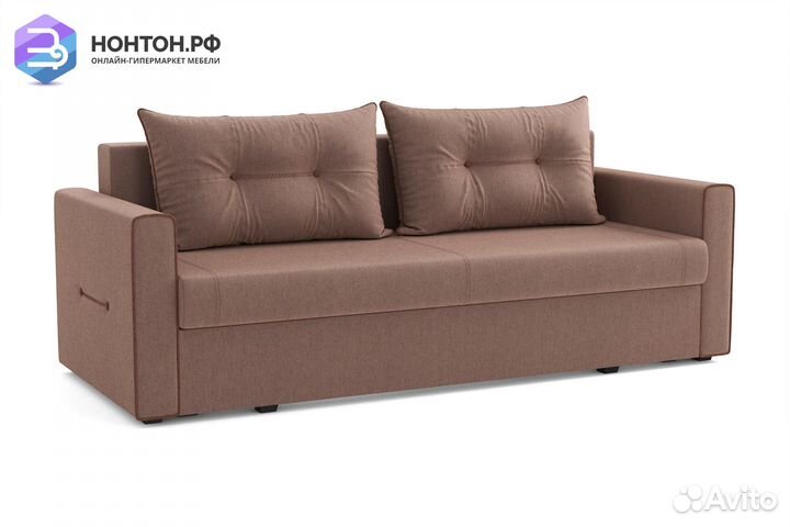 Диван еврокнижка Оригами жаккард коричневый