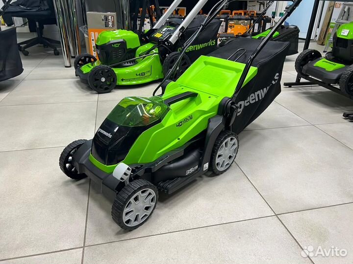 Газонокосилка аккумуляторная greenworks 40v, 35 см