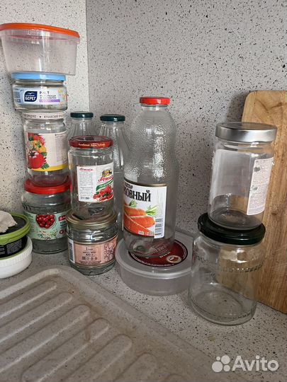 Банки стеклянная 1 литр, бутылки 1 л