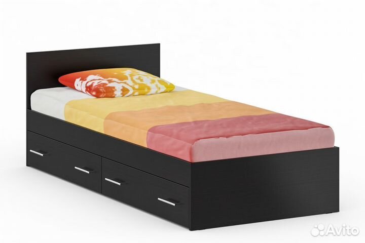 Кровать односпальная с ящиками и матрасом
