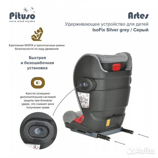 Автокресло Pituso Artes Isofix 15-36 кг