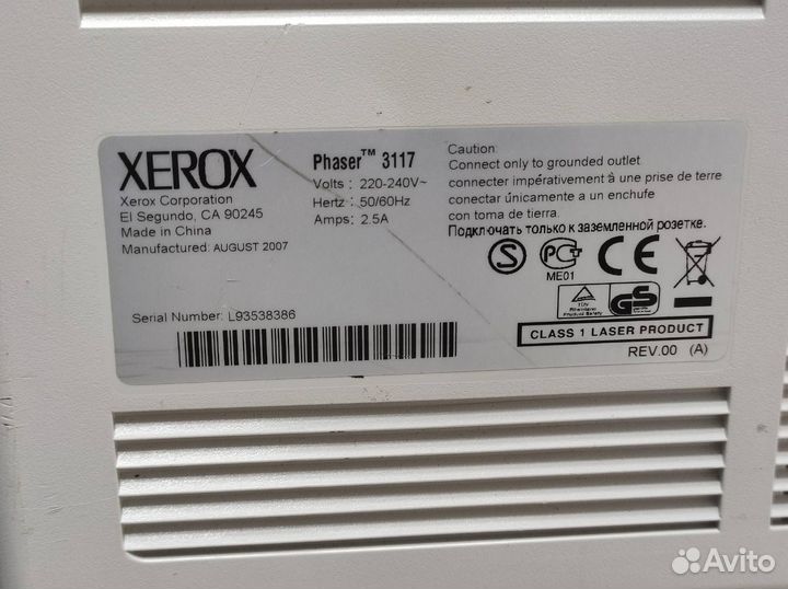 Принтер xerox phaser 3117