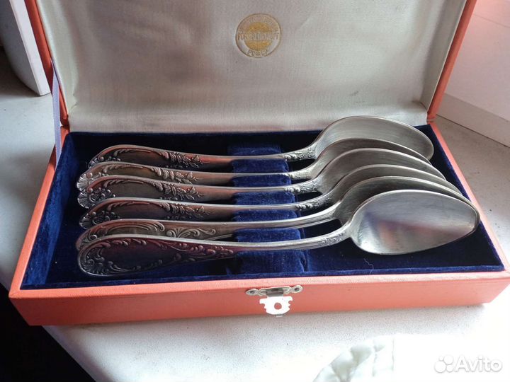 Набор столовых ложек, мельхиор