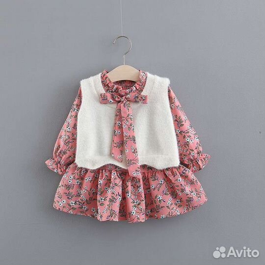 Платье для девочки с кофтой 80-110см