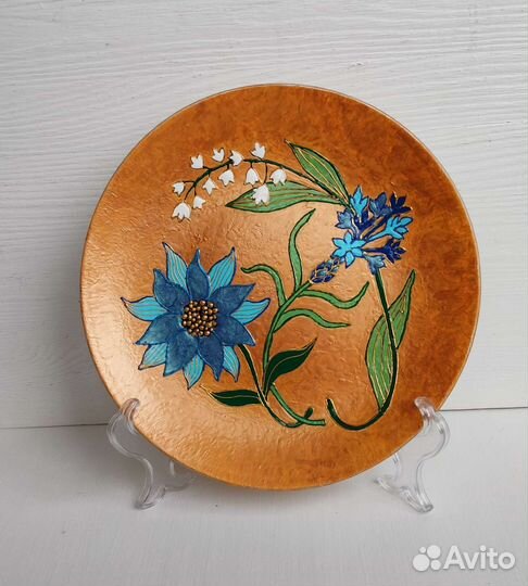 Декоративная настенная тарелка ручная работа