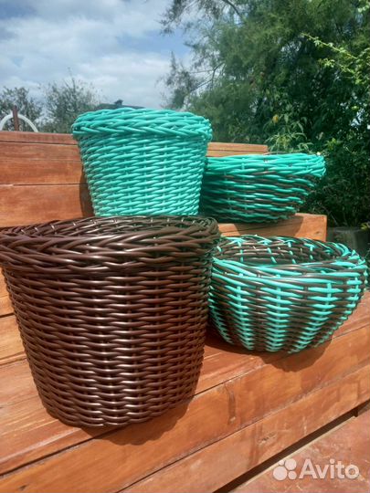 Кашпо из ротанга