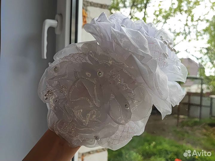 Банты для волос белые на первое сентября