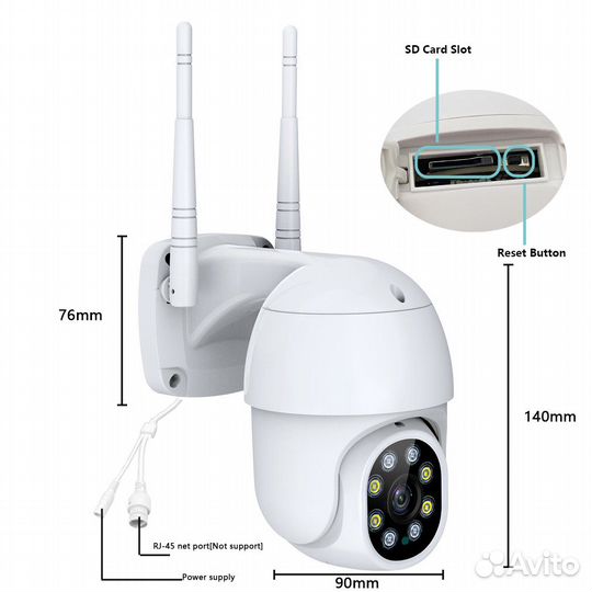 Купольная камера видеонаблюдения, Wi-Fi, 1080P HD