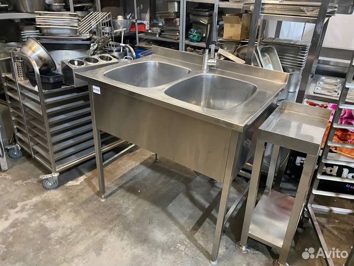 Мойка цельнотянутая двойная