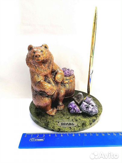 Медведь, мишка, селенит, фигурки, статуэтки