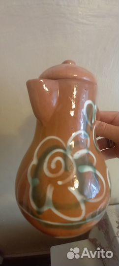 Молочник глиняный старинный