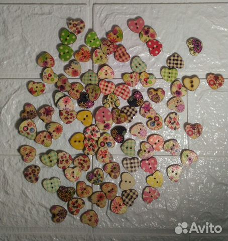 Пуговицы деревянные, для рукоделия