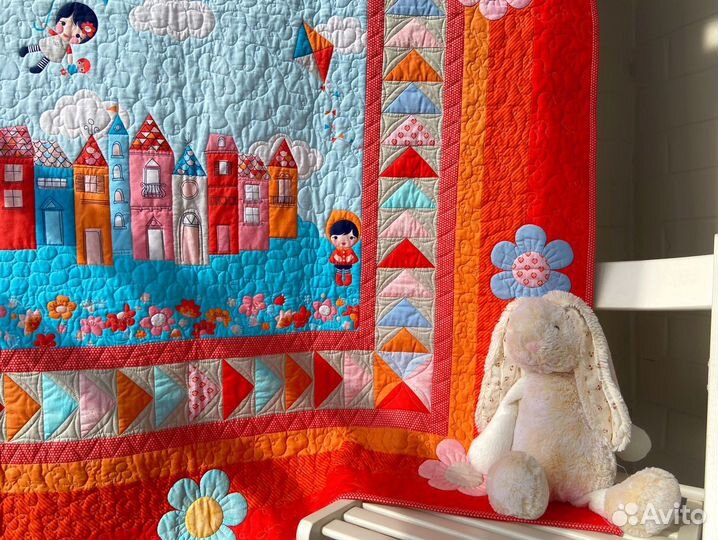 Лоскутное одеяло в подарок, Одеяло-плед для девочк