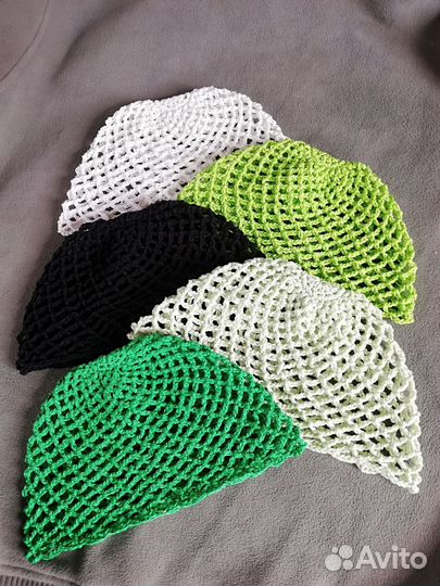 Шапка сетка кроше