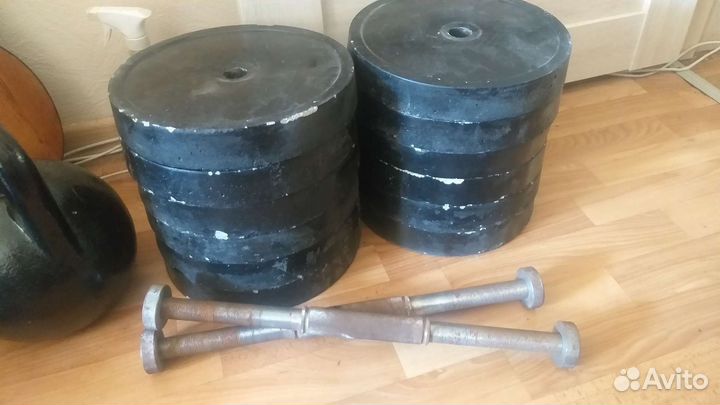 2 гантели по 32кг, всего 64