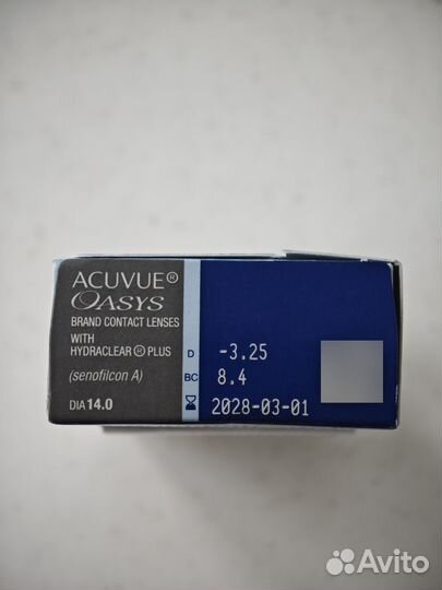 Линзы acuvue oasys -3.25