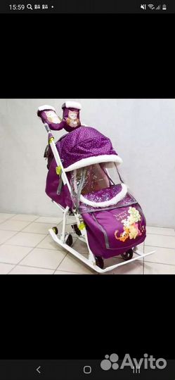 Детские санки коляска ника