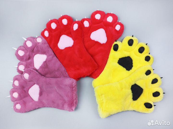 Лапы меховые разноцветные фурри