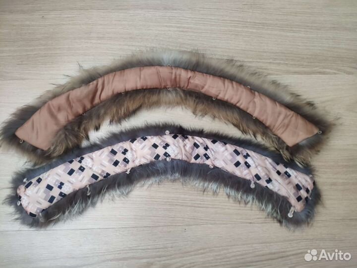 Меховой воротник чернобурка, енот