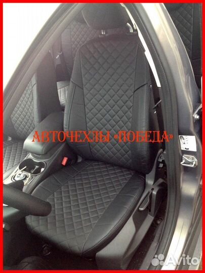 Чехлы Ford Focus 3 из экокожи чёрные Ромб