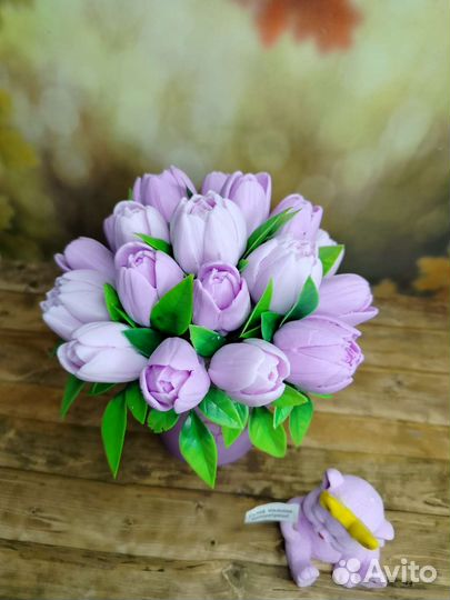 Букет тюльпанов из мыла