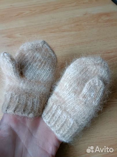 Варежки из собачьей шерсти детские