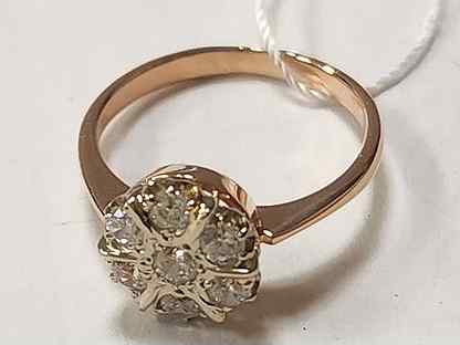 Золотое кольцо 585 пробы фианиты 16р.2,61