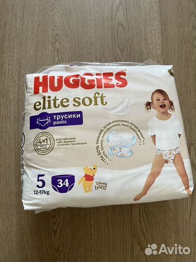 Подгузники трусики huggies elite soft 5