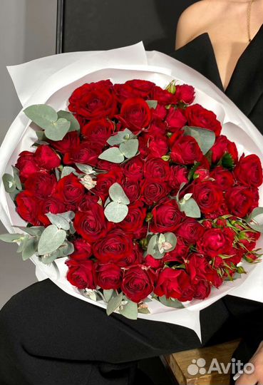 Кустовые Пионовидные розы с доставкой Букет роз