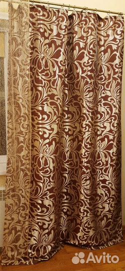 Комплект из штор, валиков и покрывала на кровать