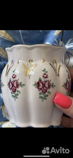 Чашка розовый фарфор h&c чехия haas czjzek богемия