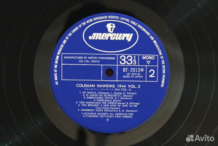 Coleman Hawkins – 1944 Vol. 2 – Japan 1973