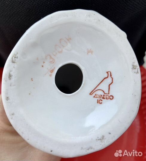 Статуэтка девука с чайником и котиком Дулево СССР