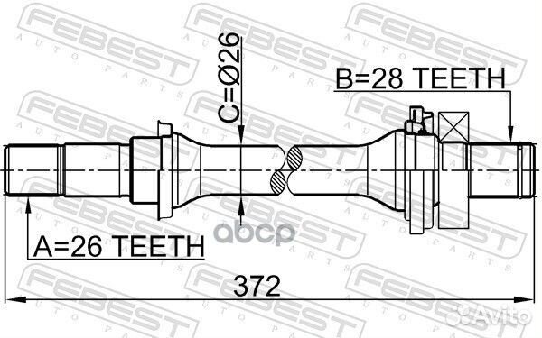 Вал приводной febest 2212-spamt 2212-spamt Febest