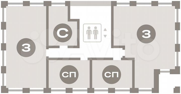 Квартира-студия, 71,9 м², 6/9 эт.