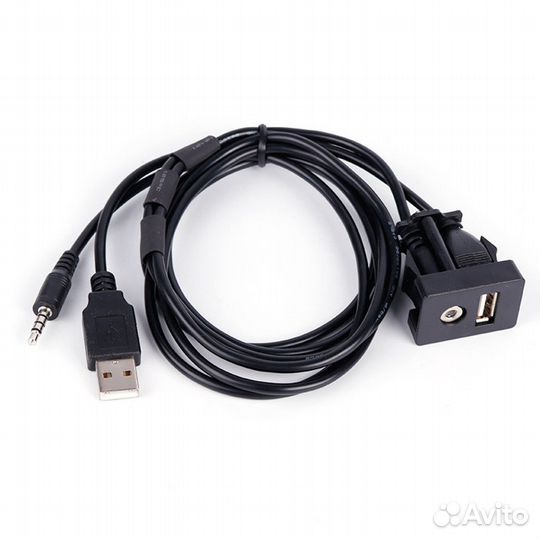 Розетка для врезки и монтажа USB AUX квадрат CU4