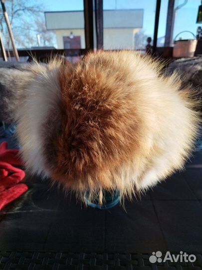 Шапка унисекс обманка из меха рыжей лисы размер 54