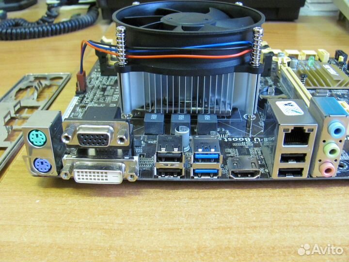 Материнская плата asus B85M-G + процессор + кулер