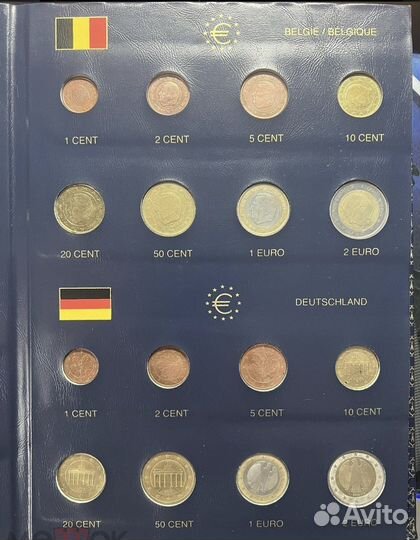Набор евро монет 12 стран + альбом+шубер