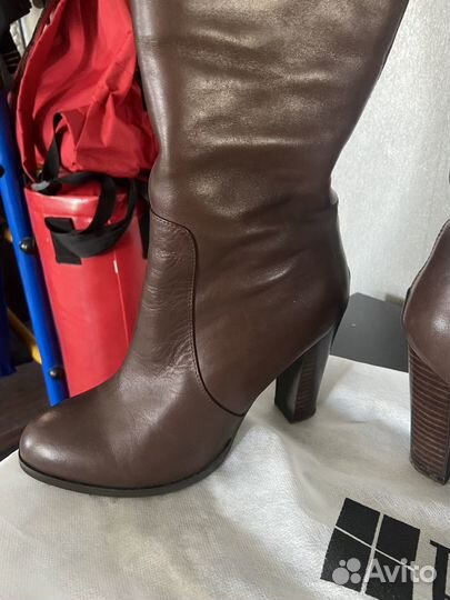 Сапоги демисезонные женские 38 коричневые