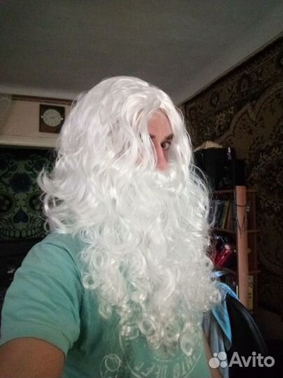 Парик и борода Деда Мороза/Санта Клауса