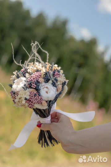 Свадебный букет из стабилизированных цветов