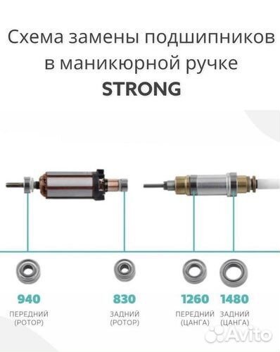 Подшипники на стронг 105L, 120, 107, 102L