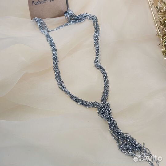 Длинное колье из цепочек Fashion