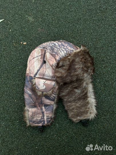 Шапка ушанка с мехом y2k