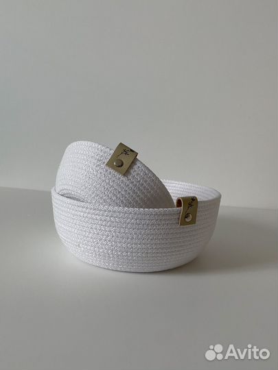 Корзина интерьерная из холопкового шнура