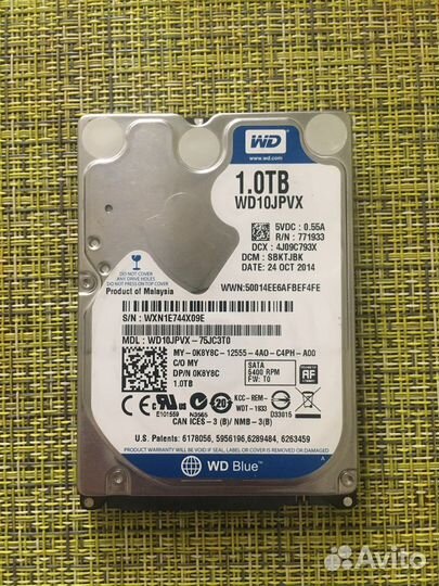 Жесткий диск 1 тб 2.5 WD Blue